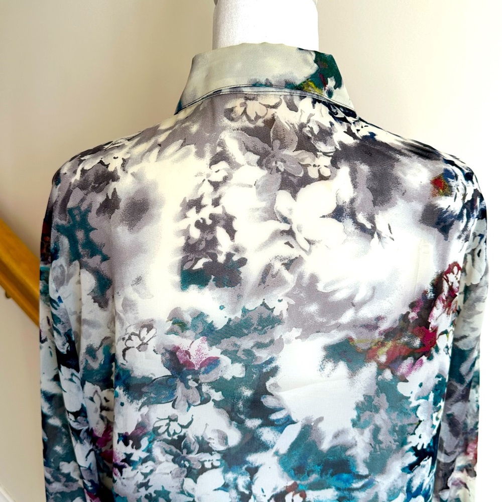 Bellatrix Multi-Color Button Down Blouse With Rhi… - image 3